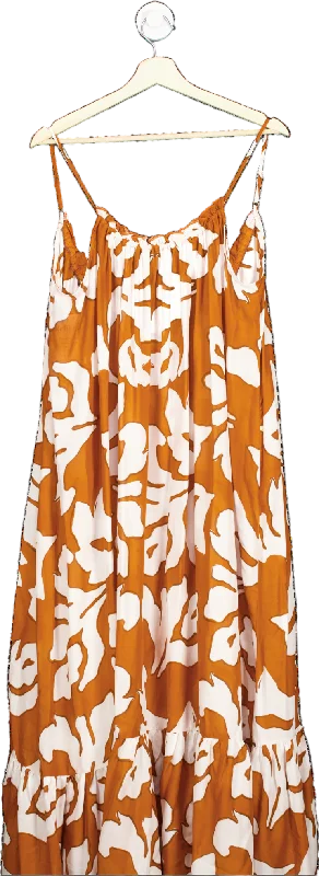 Anthropologie Orange The Malika Cover-up Maxi Dress UK S