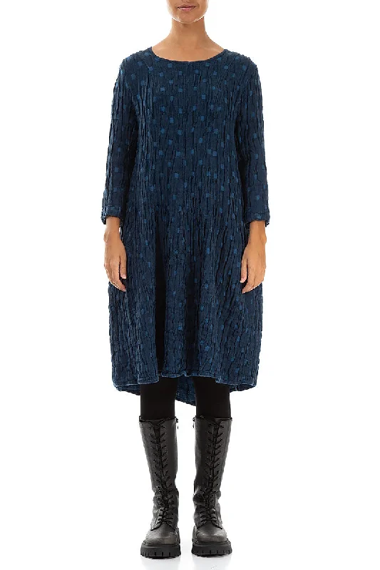 Azure Textured Linen Dress