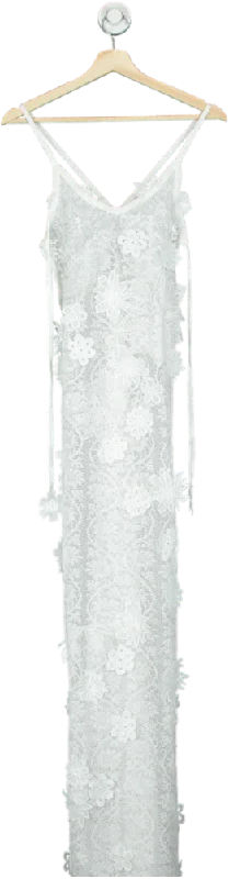 SNDYS. White Lace Maxi Dress UK M