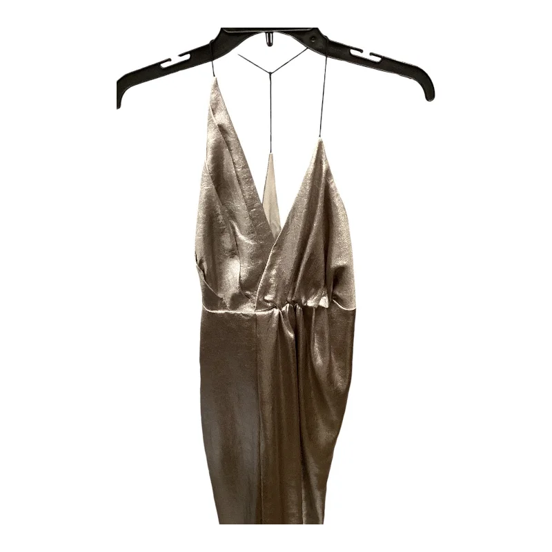 Dress Party Long By Halston In Silver, Size: 2