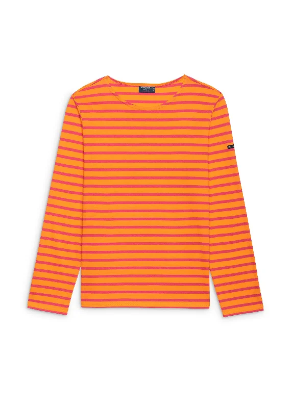 MERIDIEN MODERNE - Original Breton Shirt | Heavyweight Cotton | Men Fit (TANGERINE / PINK)