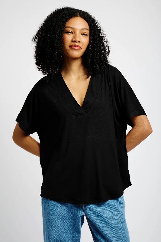 The Ultimate V Neck Viscose Basic in Black