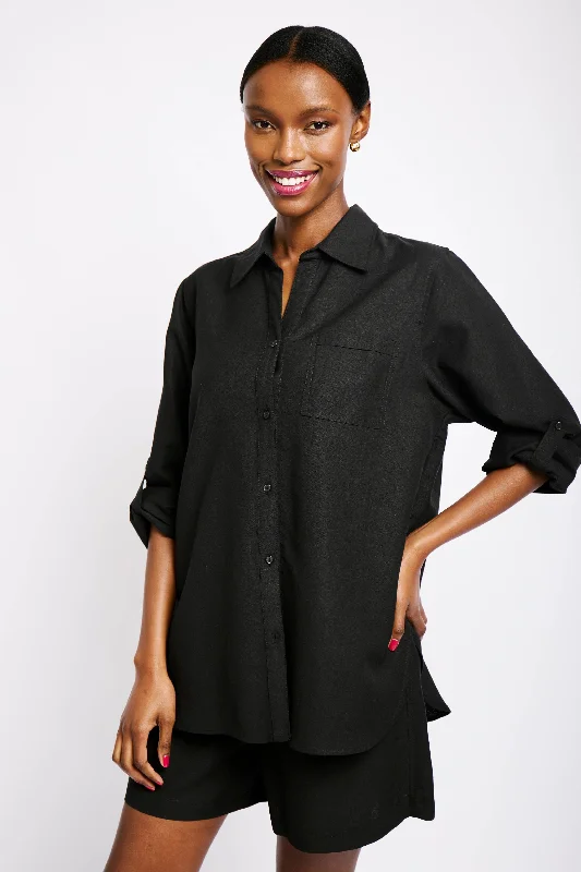 Linen Shirt in Black