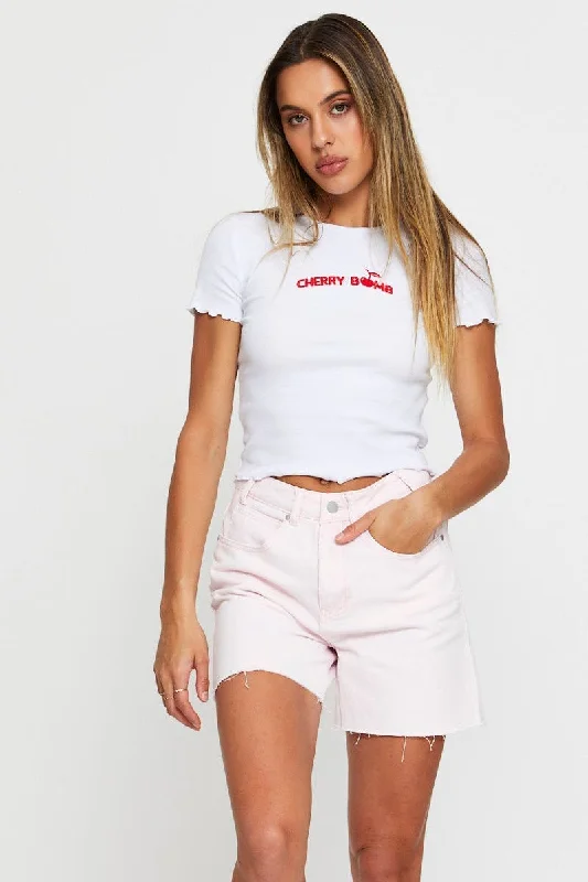 Pink Longline Shorts