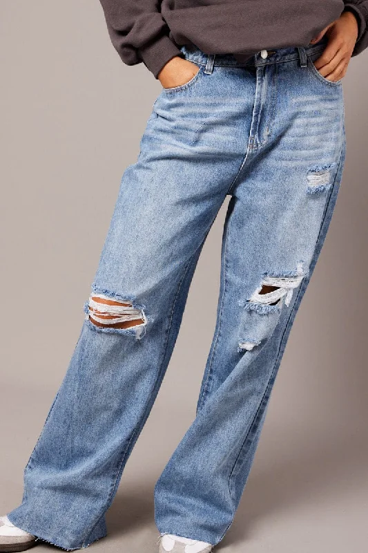 Denim Wide Leg Jean High Rise