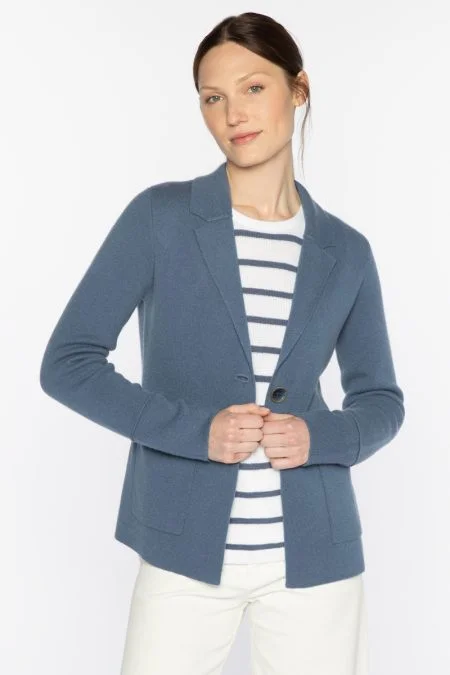 Kinross Cashmere Notch Collar Cardigan