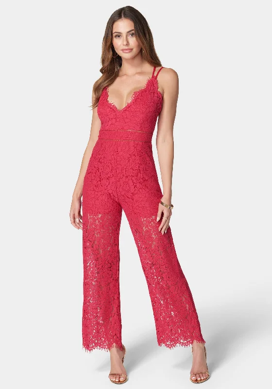 Strappy Back Lace Jumpsuit