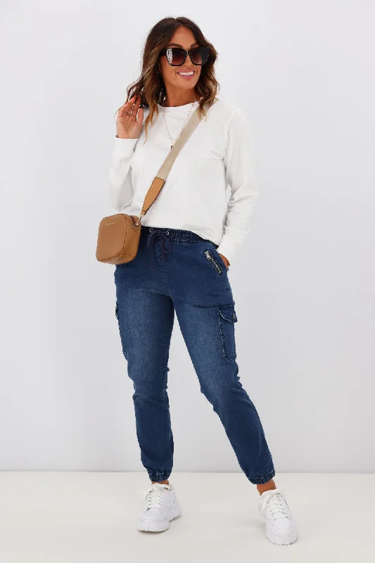 Wakee Denim Billie Cargo Jean Blue