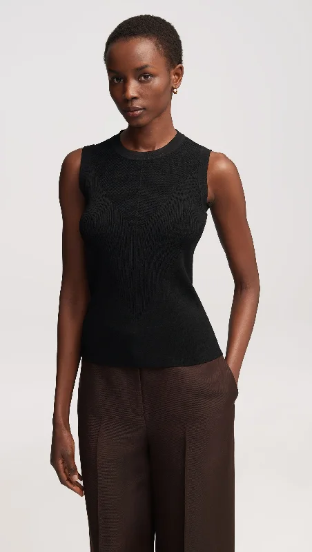 Knit Tank in Stretch Rayon | Black