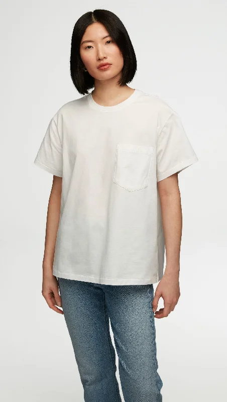 Oversized Pocket Tee in Cotton Jersey | White